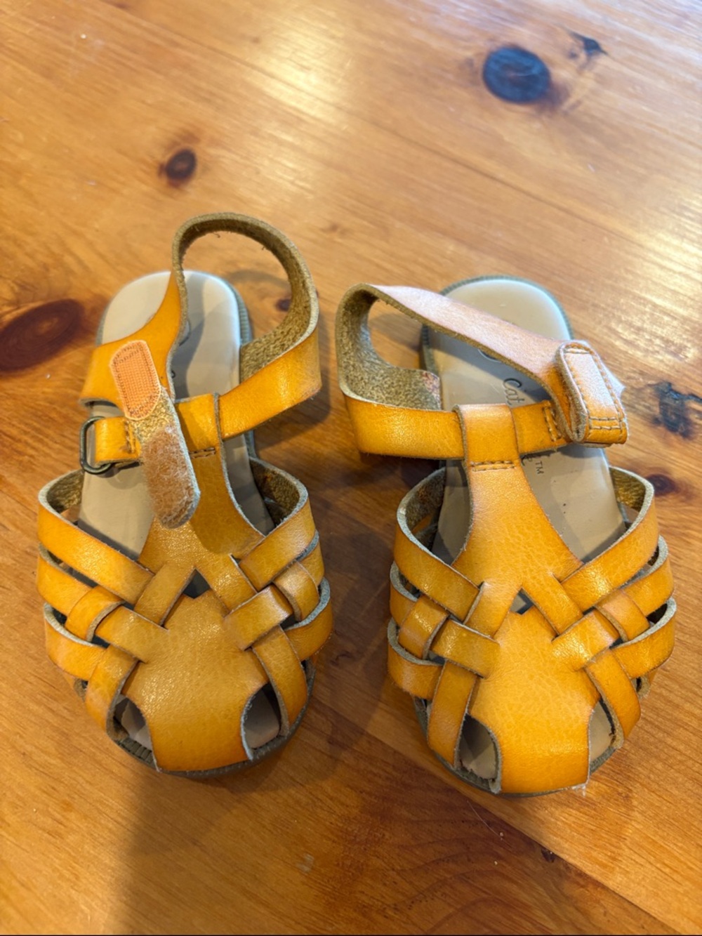 Cat & Jack Mustard Yellow Woven Toddler Sandals
